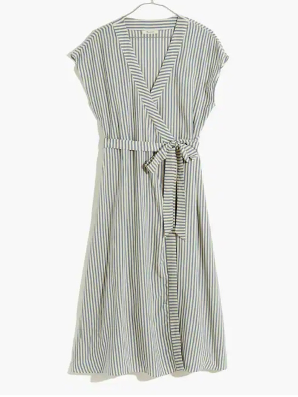 Madewell Striped Cap Sleeve Tie Side Dress, XS